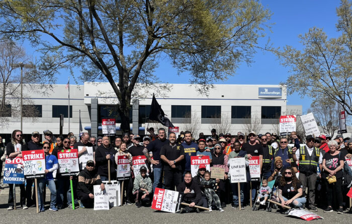 Teamsters Local 150 Members on strike at AmeriSourceBergen on March 15, 2024.